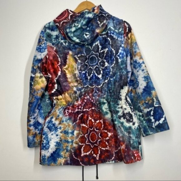 Alice‎ + Olivia Tie Dye Print Rain Jacket Multicolor Women Size Small - Picture 5 of 8